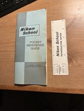Vintage 1970 Nikon School Pocket Reference Guide & Reproduction Ratios Ruler