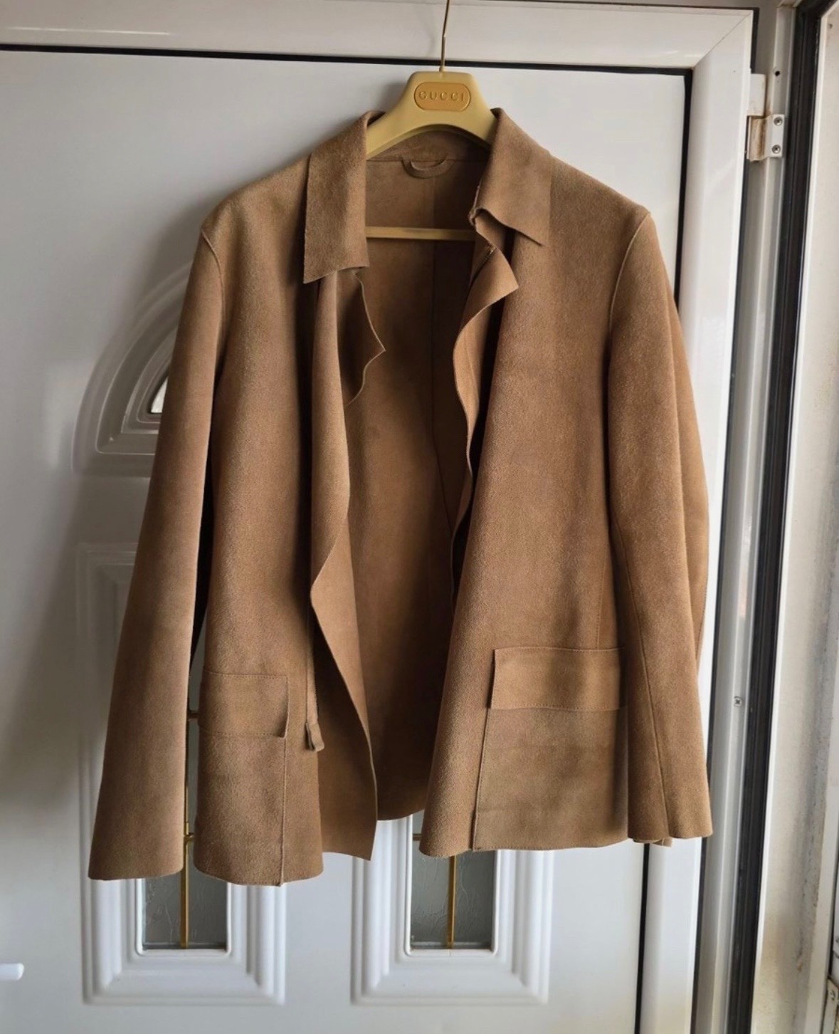 Yves Saint Laurent Rive Gauche Tan Suede Jacket – Size 50 Made in Italy