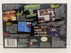 Zombies Ate My Neighbors (Super Nintendo, SNES, 1993) W/ Box + Inserts No Manual