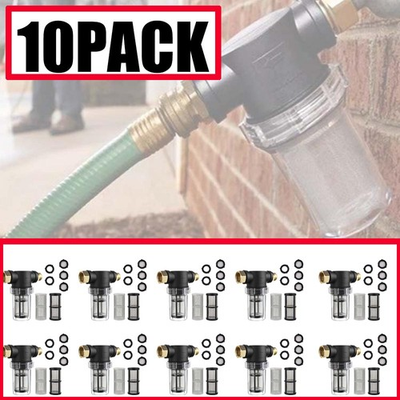 #ad Set of TEN Inline Water Filter for Garden Hose with 40 Mesh and 100 Mesh Scree $82.89