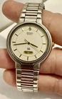 RARE Vintage Seiko SQ Ronde Cursive Date 5Y23-6030 Stainless Steel Men’s Watch