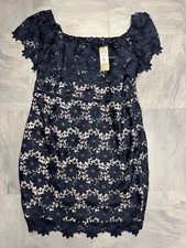 Coast Paisley Lace Cap Sleeve Shift Dress - Blue Size 24 BNWT RRP £149