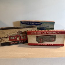 Lot of 3 Vintage Plasticville O/S Scale Building Kits Unbuilt In Original Boxes