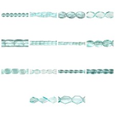 Aqua Crystal Glass Beads: Nugget, Flat Oval, Drum  Cube  More - 14 Styles
