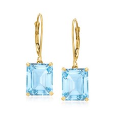 Ross-Simons 11.00 ct. t.w. Sky Blue Topaz Drop Earrings in 14kt Yellow Gold