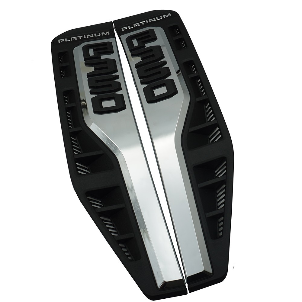 New Fits 2023-2025 F350 Platinum Fender LH + RH Nameplate Emblem Black Silver