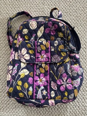 Vera Bradley Floral Nightingale Birds Backpack-Style Purse Vintage 2011 Retired
