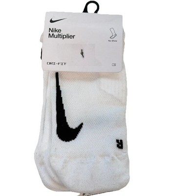 Nike Multiplier Running No-Show Socks White UK 5-8 (X2 Pairs)New
