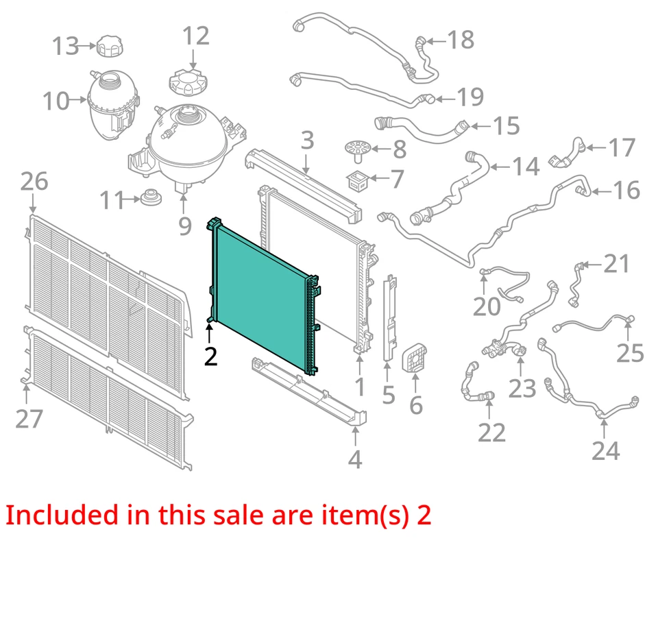 Radiator Main Front Fits 18-24 BMW X3 2045335 - Image 3 of 4