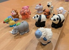 Lot Of 12 Fisher Price Little People Animals Toys Figures Zoo Safari Farm Dog