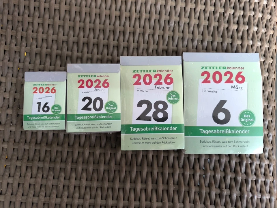 ZETTLER 2026 Neumann Tagesabreißkalender Tageskalender Abreißkalender Nr 1 2 4 5