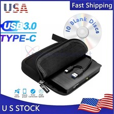 Slim Laptop External CD DVD RW Drive USB 3.0 Writer CD DVD Burner  10 Discs