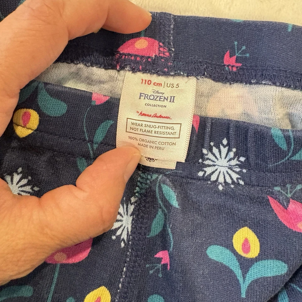 Hanna Andersson Disney Organic Cotton Frozen Pajamas Size 5 - Image 4 of 4