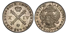 AUSTRIAN NETH. Leopold II. 1790-(angel face) 14 Liards, 14 Oorden. PCGS MS65.