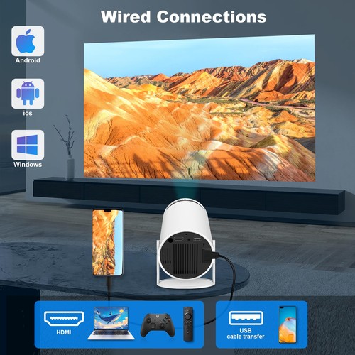 HY300 PRO MINI Projector, Portable Projector,Support 4K 1080P with Dual-Band ... - Bild 4 von 6
