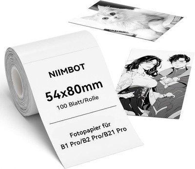 NIIMBOT Etiketten, Fotopapier für B1 Pro B2 Pro B21 Pro Etikettendrucker, 