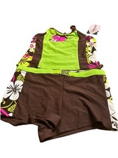 Zero Exposure 3 Pieces Swim Set Girls 14 Top Tankini / 2 Bottoms