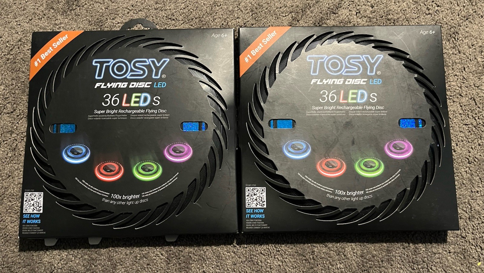 New TOSY Ultimate Flying Disc LED Frisbee NIB Lot Of 2