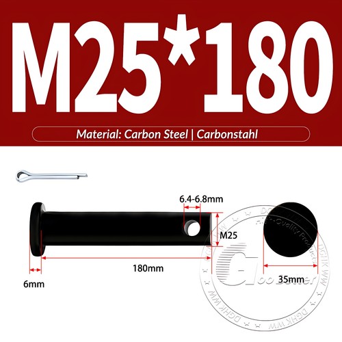Pasador de horquilla negro pasador de bisagra pasador de retención pasador de aparejo métrico de acero al carbono M4-M30 - Imagen 187 de 201