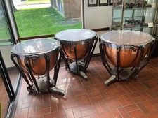 Very Clean Set of 3 LUDWIG "PROFESSIONAL" COPPER TIMPS, NEVER SCHOOL-OWNED.