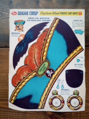 Vintage Post Cereal Captain Flint Pirate Cut Out Cereal Box RARE.  ( F127 )