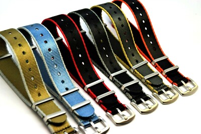 Cinturino NATO Cinturino Orologio NATO In Pelle, Stile Militare, Fatto A Mano - Larghezze 18,20,22,24 Mm, Unisex, Multicolore Cinturino Orologio Militare - Foto 7