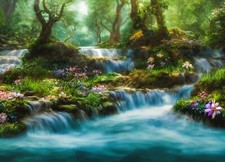 MYSTICAL WOODLAND FOREST CANVAS PICTURE PRINT WALL ART