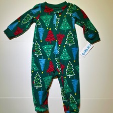 NWT Carter s Fleece Holiday sleeper Christmas Trees PJ 9m 12m 18m 24m footed 22