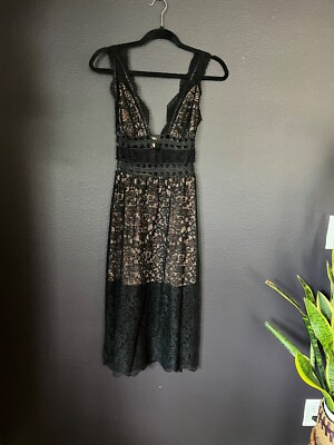 For Love & Lemons XS Mon Cheri Allover Crochet Lace Cocktail Midi Party  Dress | eBay