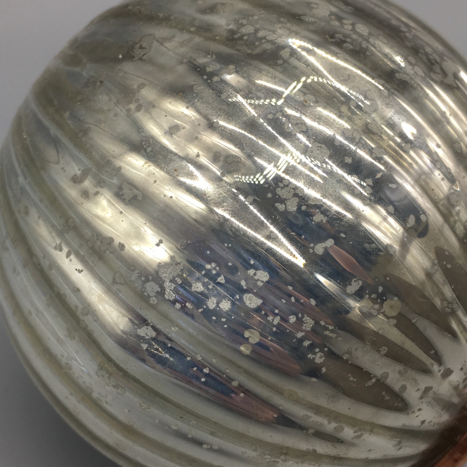 x4 Cynthia Rowley Christmas Silver Mercury Glass Ornament Set Copper 4