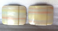 Vintage Art Deco Revival Carved Pastel Lucite TipToe Shoe Clips