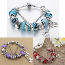 BRACCIALE FANTASTICO CHARM DONNA RAGAZZA CATENINA CIONDOLI GIOIELLI COLORATI