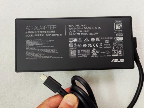 For ASUS ROG Strix G18(2025) Rectangle Conn 380W 20V 19A ADP-380AB B OEM Adapter - Picture 3 of 6