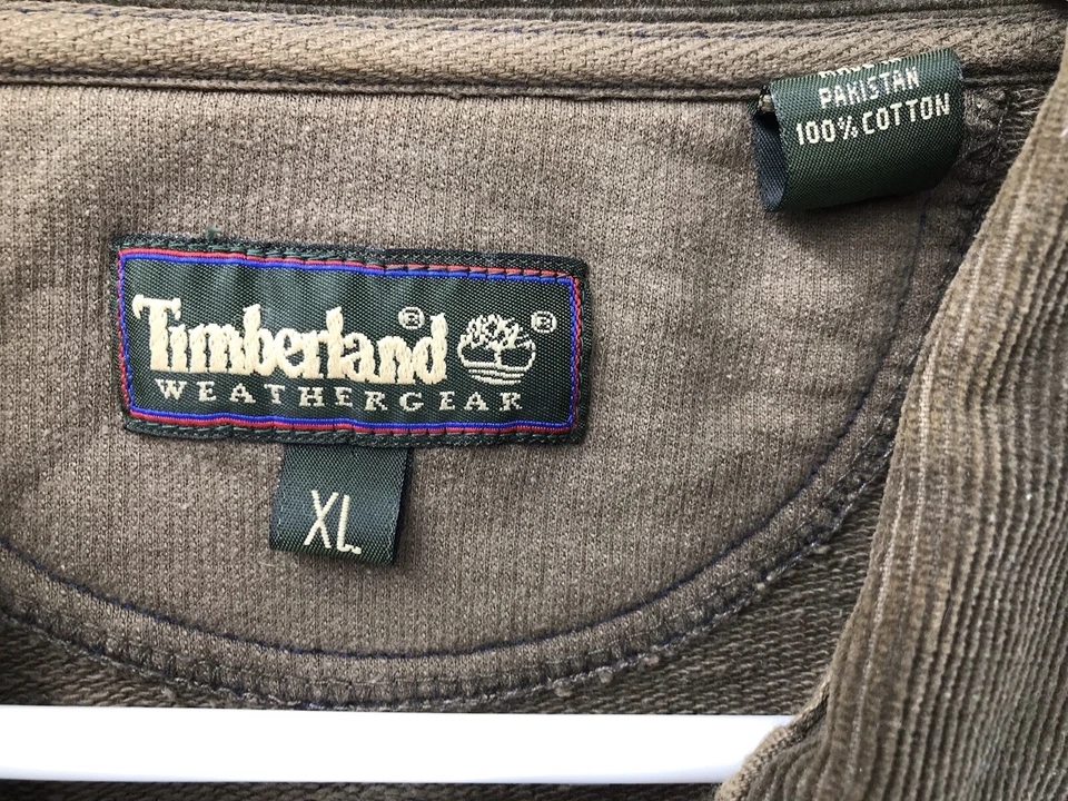 Timberland Camisa Polo Pesada Manga Larga Para Hombres Grande y Alta Talla XL Calce Suelto Marrón Foto 4 de 4