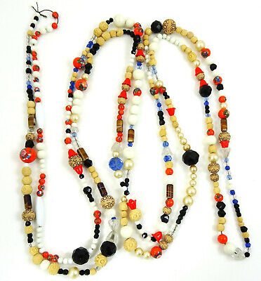 Handmade Natural Assorted Stones Beaded Long Necklace 17.5-20" Free Shipping 