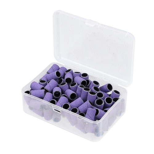 100 Pcs 120 Grit Sanding Bands Set Sanding Sleeves for Nail Sanding Tools Purple - Bild 1 von 7