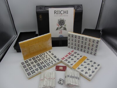 Yellow Mountain Imports Japanese Riichi Mahjong Set Yellow / White Brand New!!!