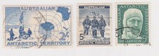 (K141-51) 1957 Australia AAT  Antarctic mix of 3 stamps 5d and 2/- (AZ)