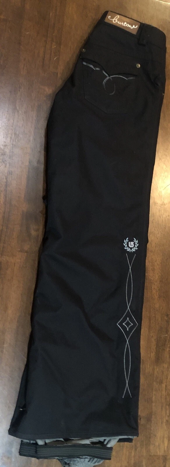burton ski adjustable waist snowboard embroidered western pants