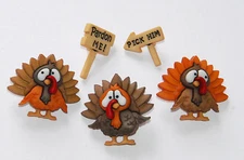 Turkey Trot / Thanksgiving ~ Shank Back Button Embellishment / Dress It Up