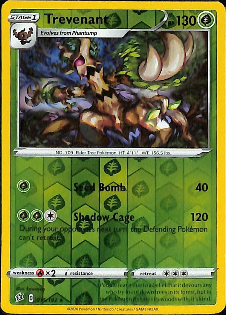 Pokemon TCG: Rebel Clash - Trevenant Reverse Holo Rare 15/192