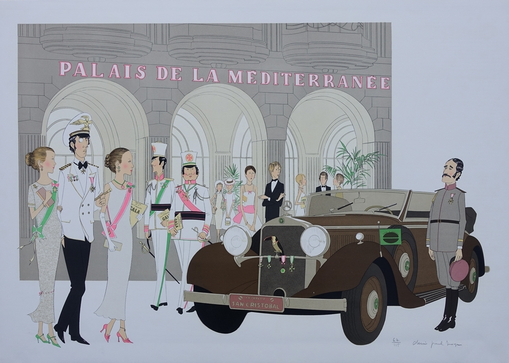 Denis-Paul NOYER: Palais de la Méditerranée, Original LITHOGRAPH, 115ex