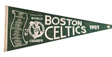 1980-81 Boston Celtics NBA Champions Signed Pennant - Bird McHale Parish & more