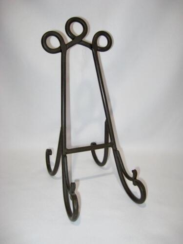 Beautiful Wrought Iron Easel Plate or Book Stand Brown Finish 14" Tall Excellent - Picture 1 of 1
