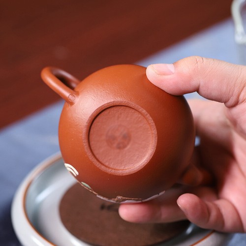 Olla de té pintada a mano Si Ting Pot Real Yixing Zisha Zhu olla maestra hecha a mano - Imagen 4 de 12