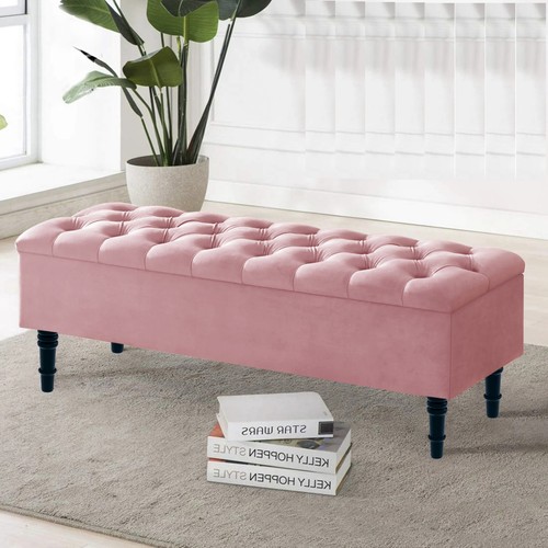 Large Ottoman Bench with Storage, 4ft Ottoman Footstool, End of Bed Bench, - Picture 5 of 55