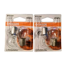 PAIR OF BULBS FOR CAR MOTORCYCLE 1 FILAMENT 21W 12V P21W GLASS Osram
