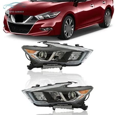 Left&Right Side Headlights For 2016-2018 Nissan Maxima S/SL/SV Halogen Headlamps