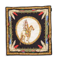 Versace Tribal Chief On Horse Black Gold Scarf Foulard Ifo9r01 It00905 I7910 on sale Versace Tribal Chief On Horse Black Gold Scarf Foulard Ifo9r01 It00905 I7910 on sale