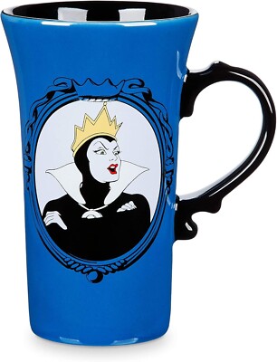 Disney Store Evil Queen Snow White Blue Tall Latte Mug 2019 New